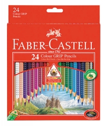SP- PENCIL COLOURED FABER-CASTELL DOT GRIP TRIANG PK24
