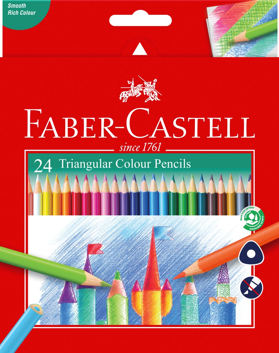 PENCIL COLOURED FABER-CASTELL TRI GRIP 24'S