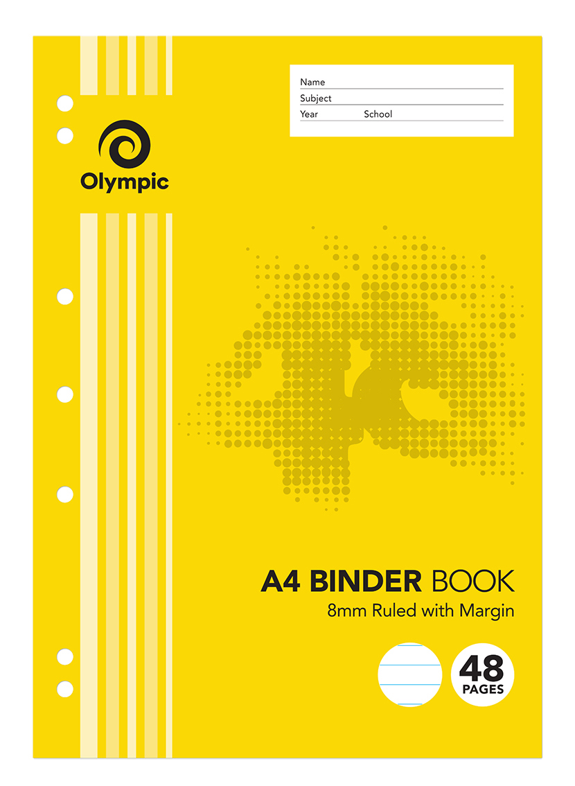 BINDER BOOK OLYMPIC A4 8MM RULED 48PG (30048)
