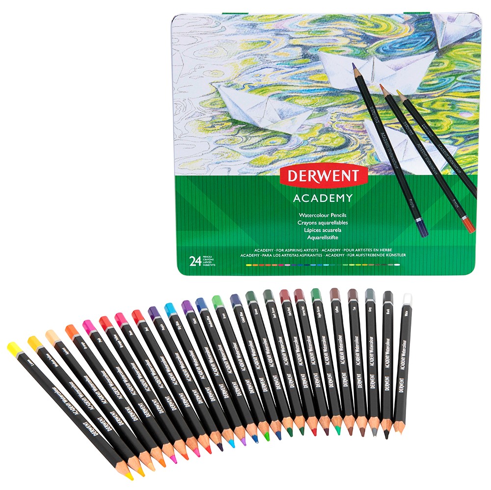 SP- PENCIL COLOURED DERWENT ACADEMY WATERCOLOUR SET PK24