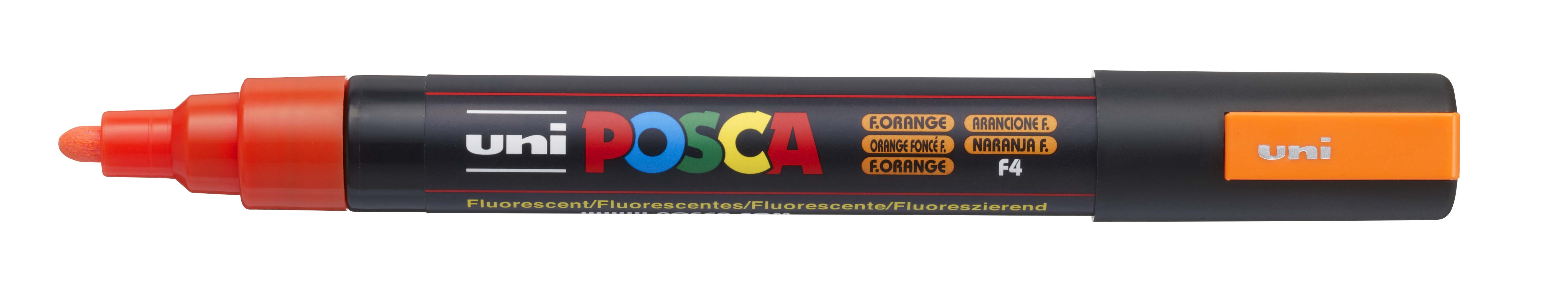MARKER UNI POSCA PAINT PC5M MEDIUM BULLET TIP FLUORO ORANGE