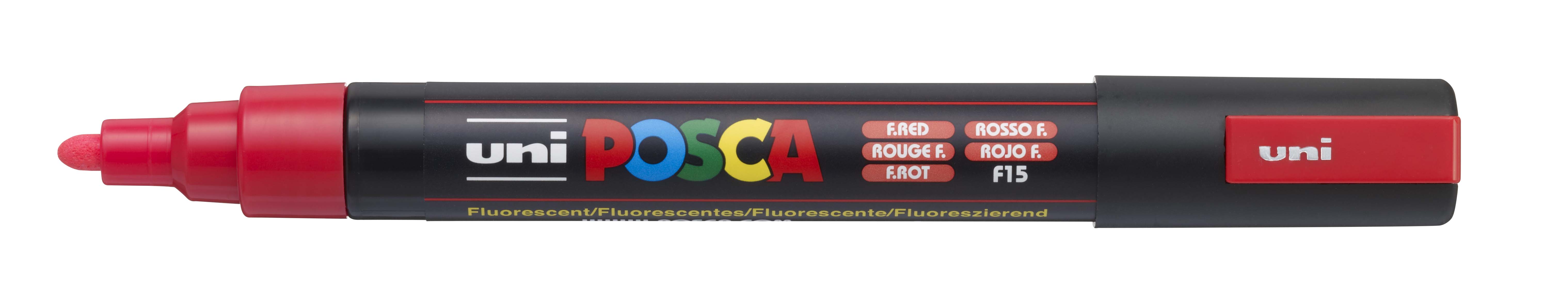 MARKER UNI POSCA PAINT PC5M MEDIUM BULLET TIP FLUORO RED