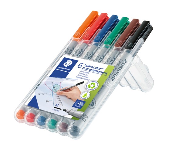 SP- MARKER OHP STAEDTLER 315 WATER SOL MED ASST WLT6