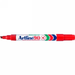 MARKER ARTLINE 90 PERMANENT 5MM CHISEL NIB RED