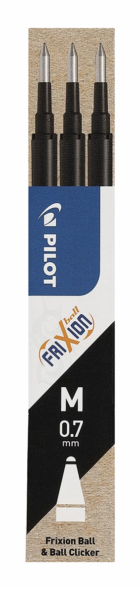 PEN REFILL PILOT FRIXION 0.7MM BLACK PK3