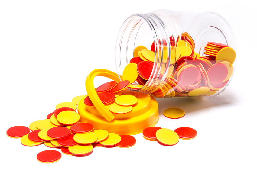 SP-COUNTERS RED & YELLOW SIDED 25MM JAR (200) LEARNING CAN BE FUN EDVANTAGE