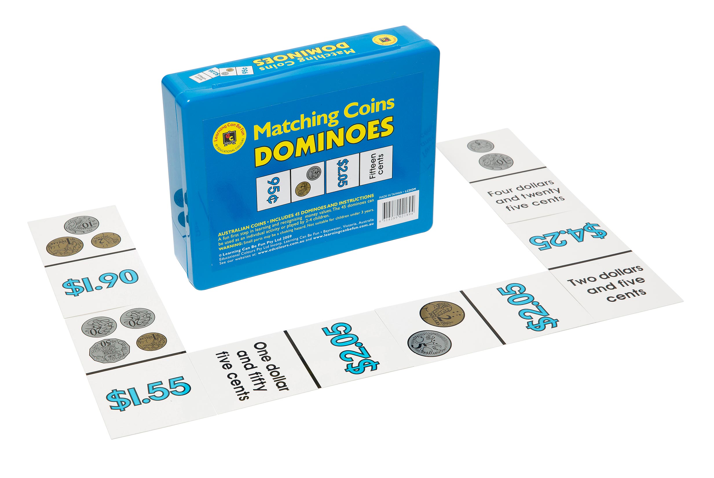 SP- GAME AUSTRALIAN MONEY DOMINOES SET (45) [NUMERICAL WRITTEN & PICTORIAL]