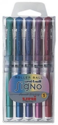 PEN UNI SIGNO UM153 GEL RB BROAD 1.0MM ASST PK5