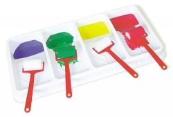 SP- PAINT ACCESSORIES ROLLER TRAY 4 BAYS 525 X 235MM WHITE EDVANTAGE