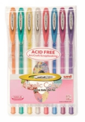 PEN UNI SIGNO UM120A GEL RB FINE 0.7MM PASTEL ASST PK8
