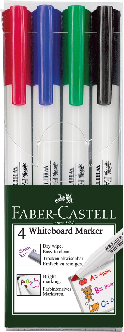 SP- MARKER WHITEBOARD FABER-CASTELL 1560 STD COLOURS WLT4