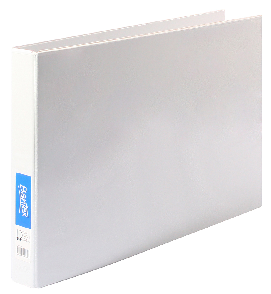 BINDER INSERT BANTEX A3 3 D-RING 25MM LANDSCAPE WHITE