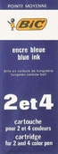 SP- PEN REFILL BIC BP 4 COL BLUE