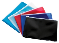 POUCH ZIPPED COLBY A4 143A W/GUSSET BLACK