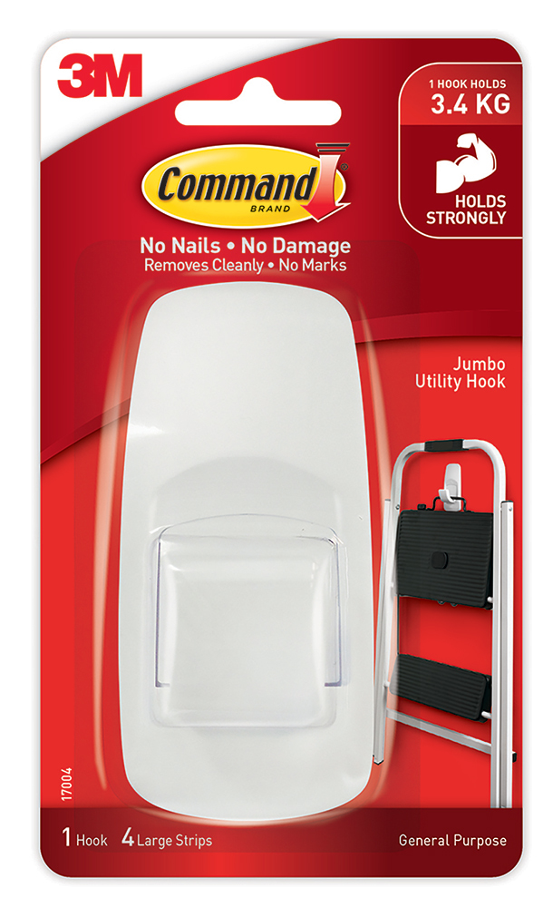 HOOKS COMMAND 17004 JUMBO 1 HOOK & 4 STRIPS
