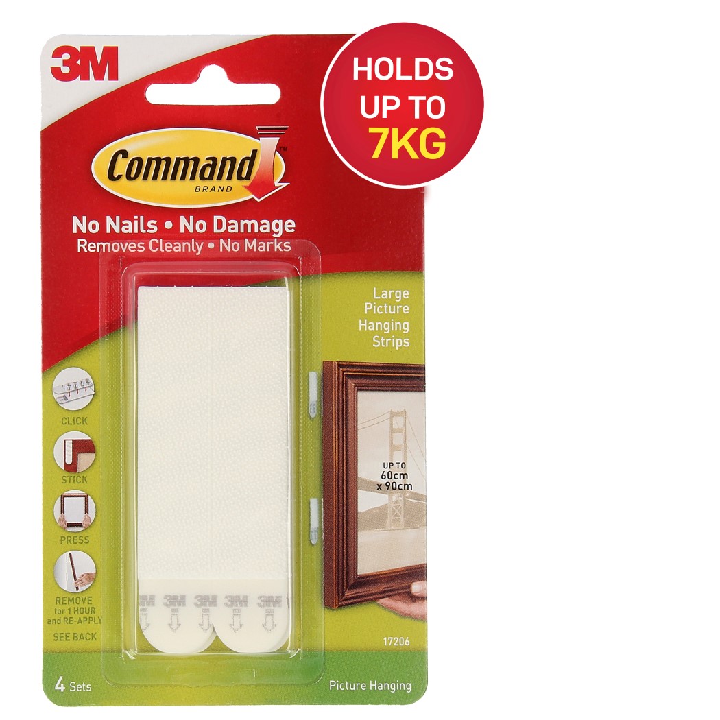 PICTURE HANGING STRIP COMMAND LARGE 17206 PK4