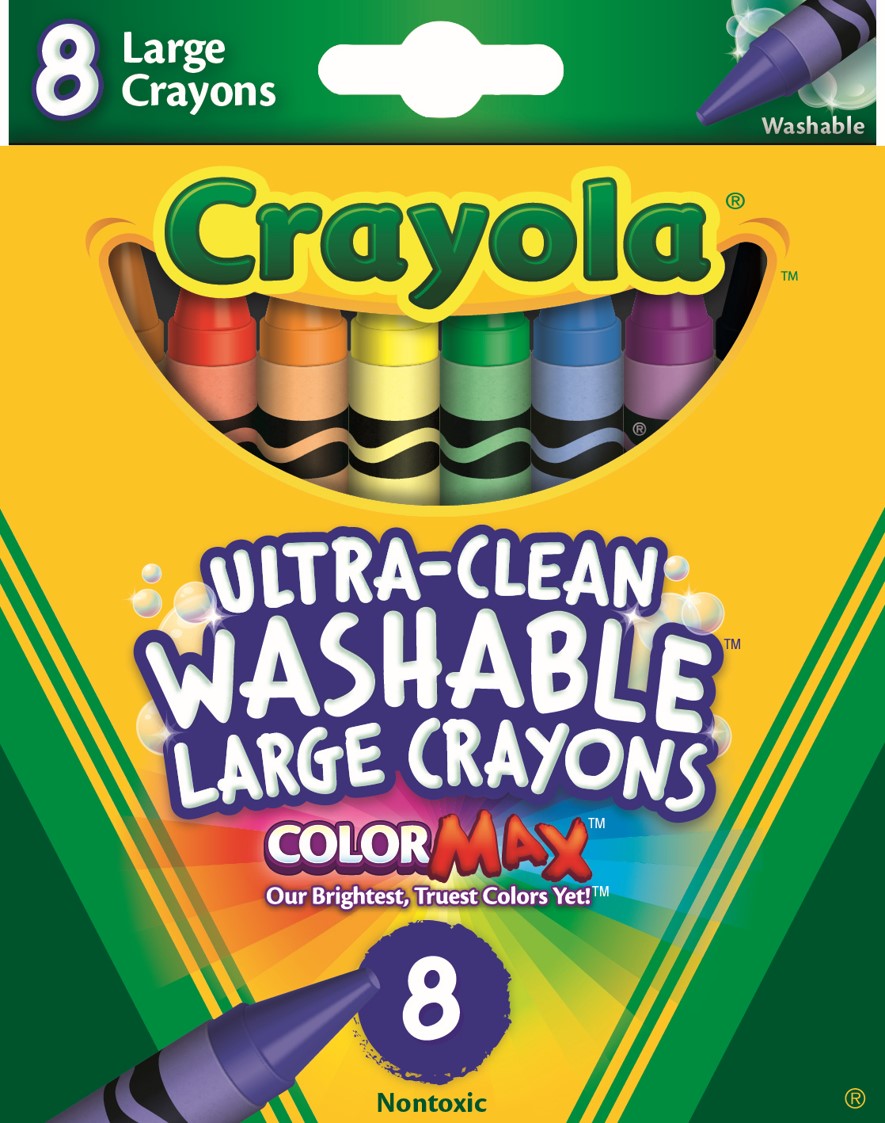 CRAYONS CRAYOLA LARGE WASHABLE PK8