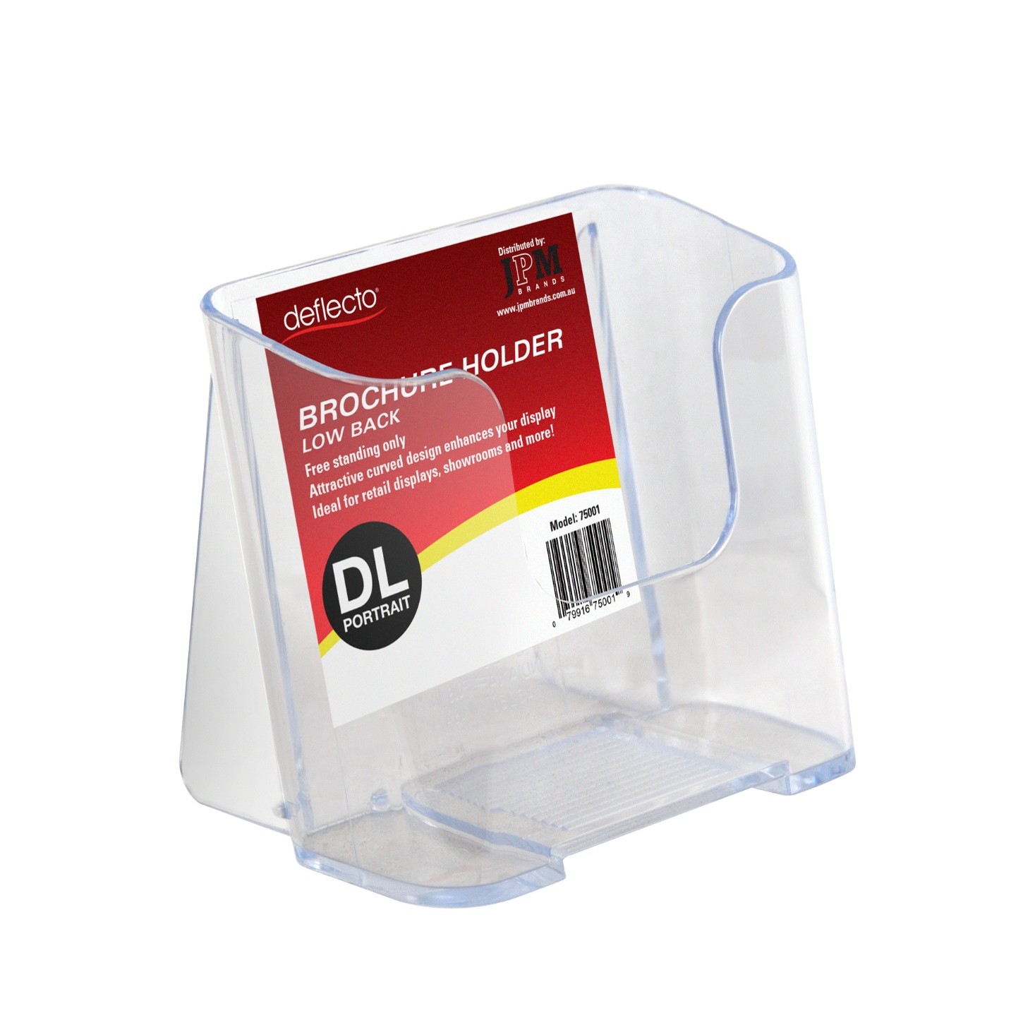 SP- BROCHURE HOLDER DEFLECTO DL LOW BACK CLEAR