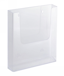 BROCHURE HOLDER A4 SINGLE WALL MOUNT CLEAR