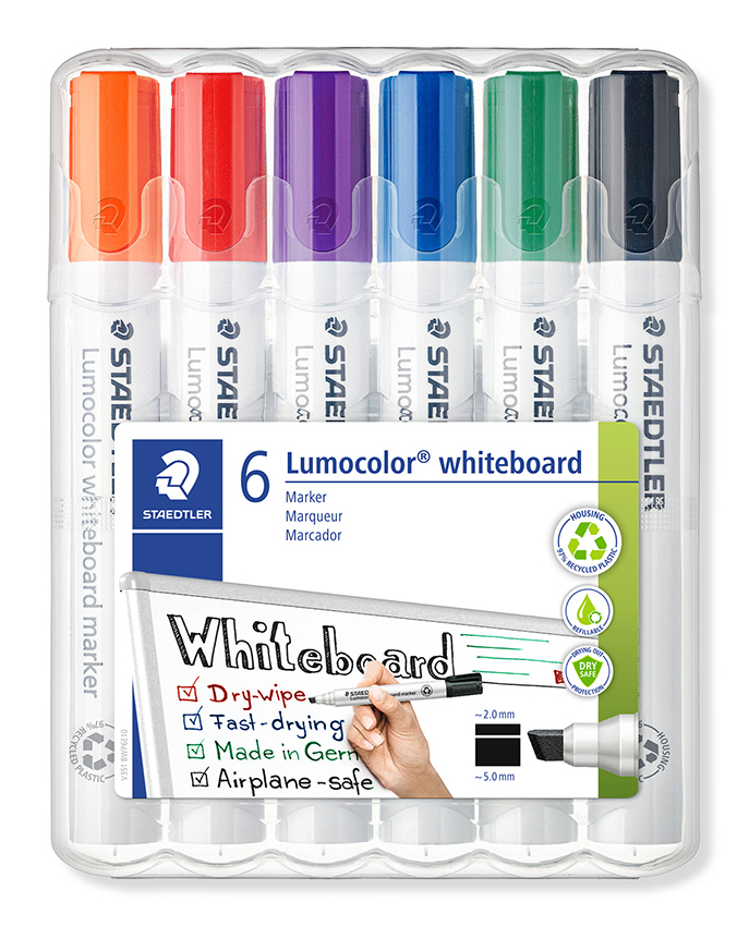 MARKER WHITEBOARD STAEDTLER CHISEL POINT ASST WLT6