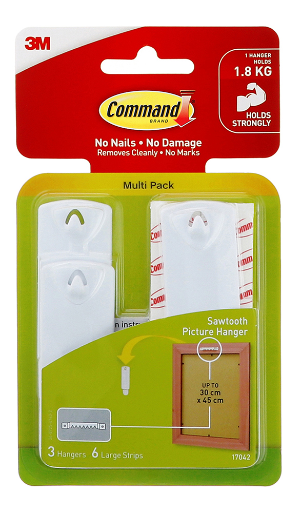 SP- HOOKS COMMAND SAWTOOTH HANGER 17042 WHITE