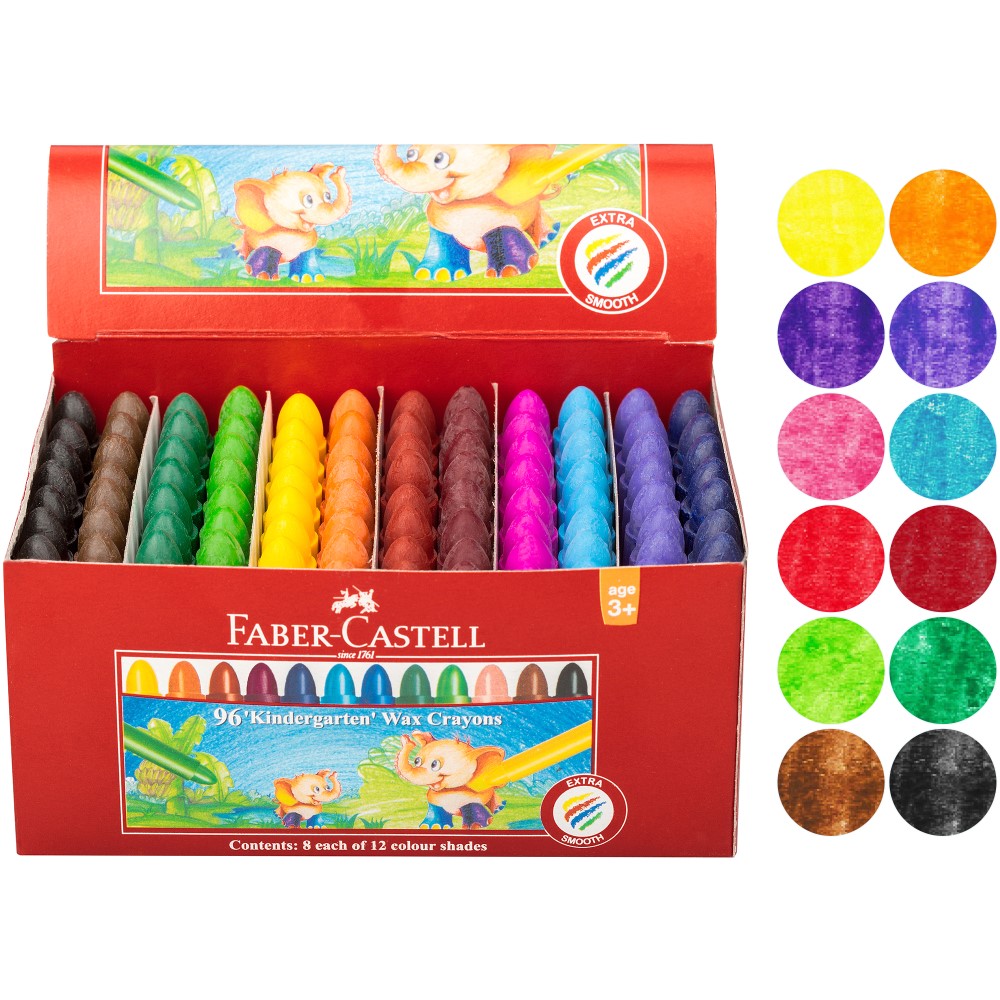 CRAYONS FABER-CASTELL CHUBLETS (8X12 COLOURS) BX96