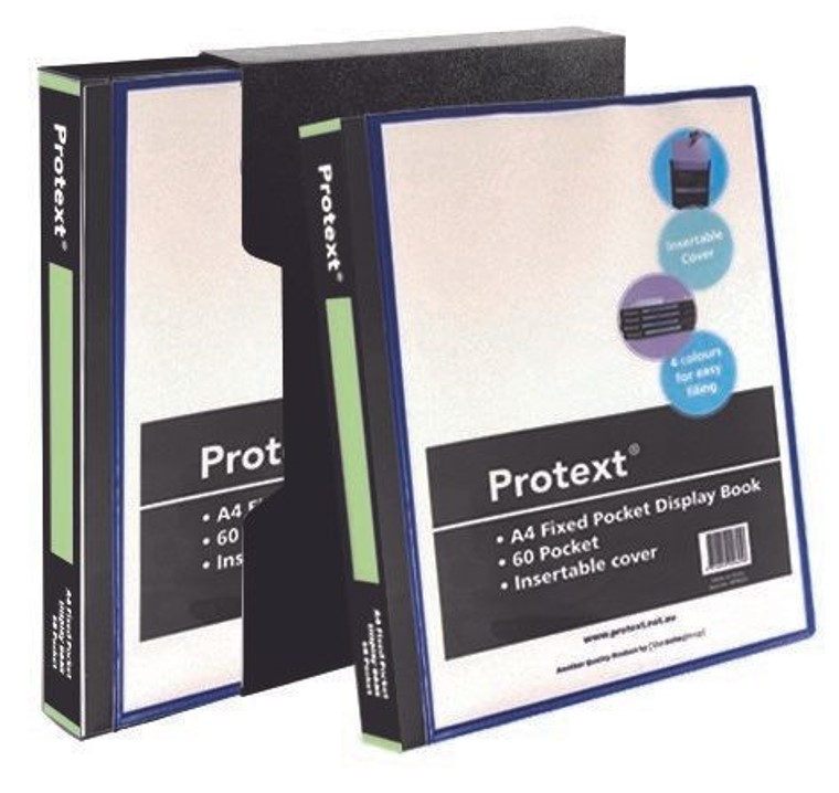 DISPLAY BOOK PROTEXT A4 60P FIXED INSERT COVER/SPINE BLACK