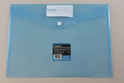 DOCUMENT WALLET PROTEXT A4 PP BUTTON CLOSURE BLUE