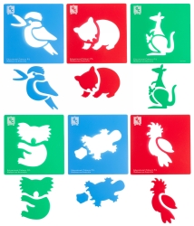 SP- STENCIL EC AUSTRALIAN ANIMALS 190X190MM