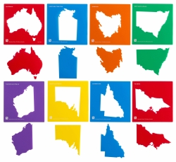 SP- STENCIL EC AUSTRALIAN STATES 210X210MM SET OF 8