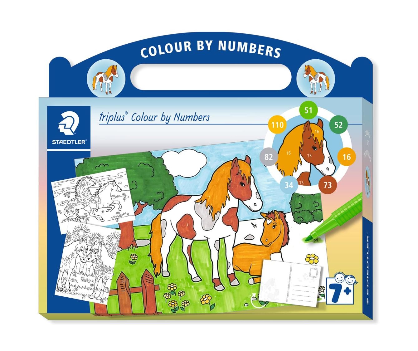 ACTIVITY SET STAEDTER COLOUR BY NUMBERS TRIPLUS HORSE