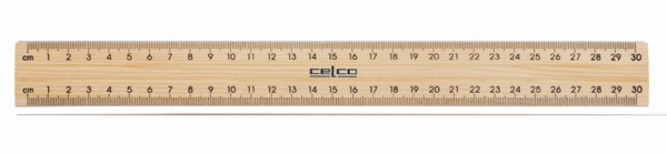 RULER CELCO 30CM WOODEN METAL EDGE