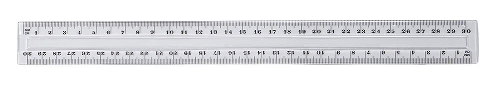 RULER GNS 30CM CLEAR PLASTIC SCHOOL