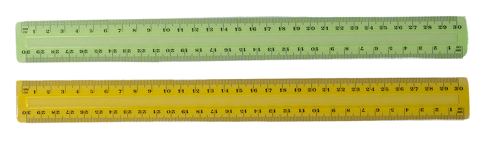 RULER GNS 30CM CLEAR PLASTIC TINTED