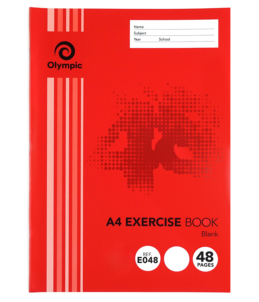 EXERCISE BOOK OLYMPIC 48PG A4 UNRULED