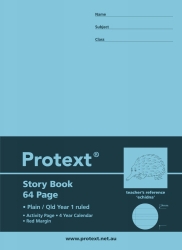 EXERCISE BOOK PROTEXT STORY QLD RULED YR1 + MARGIN 64PG