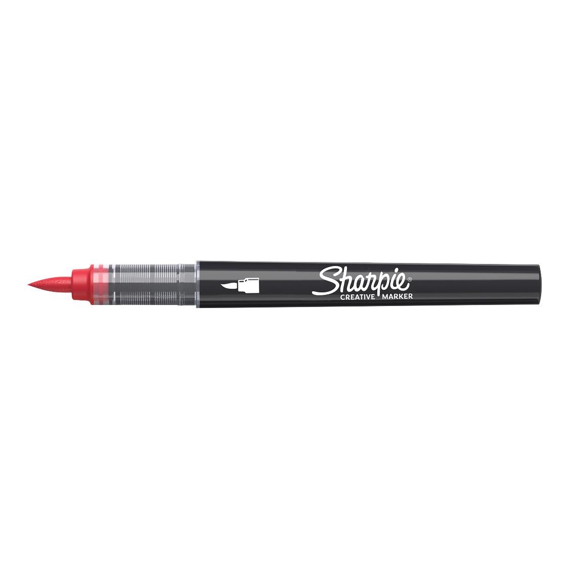 SP- MARKER CREATIVE SHARPIE BRUSH TIP ACRYLIC RED PK6