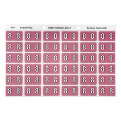 SP- LABELS COLOUR CODING AVERY 25X38MM 8 SIDE TAB MAUVE PK180