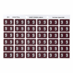 SP- LABELS COLOUR CODING AVERY 25X38MM 9 SIDE TAB BROWN PK180