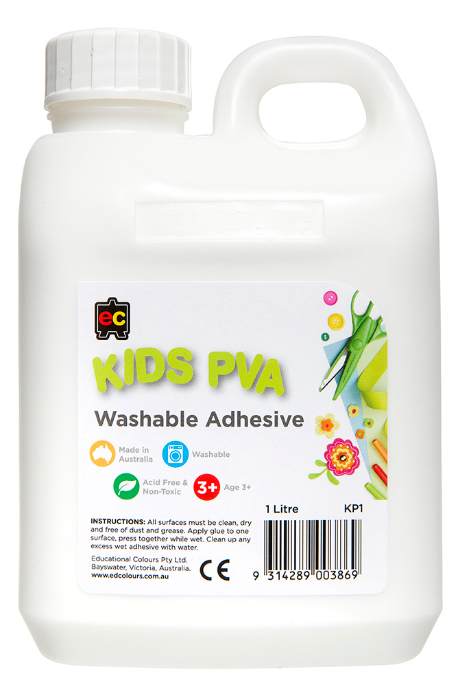 SP- GLUE KIDS WASHABLE PVA 1L PH-NEUTRAL NON-TOXIC EDVANTAGE