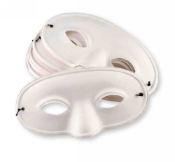 SP - PAPER MACHE MASKS EC HALF FACE WITH ELASTIC PK24
