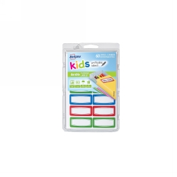 SP- LABELS WRITABLE AVERY 44X19MM PK60 KIDS ID BLUE/GREEN/RED