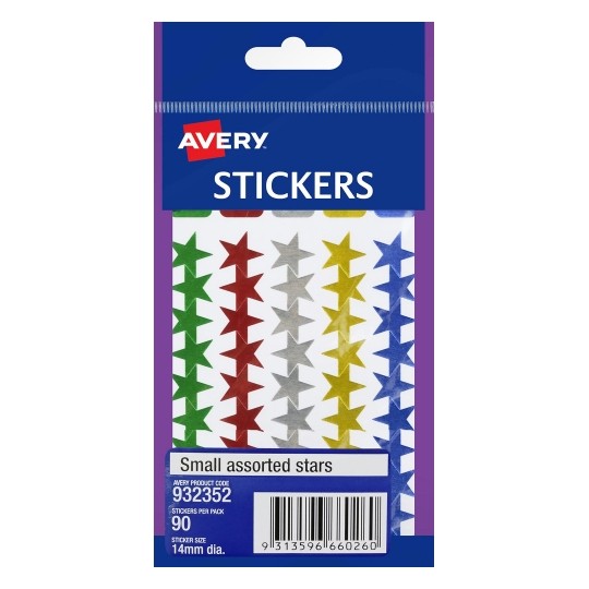 LABEL AVERY F/P STARS MULTI SMALL 932352