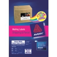 SP- LABEL AVERY LASER L7767 GLOSS 1L 199.6X289.1MM 25'S
