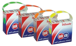 LABEL QUIK STIK DISP 24MM FLUORO ORANGE DOT