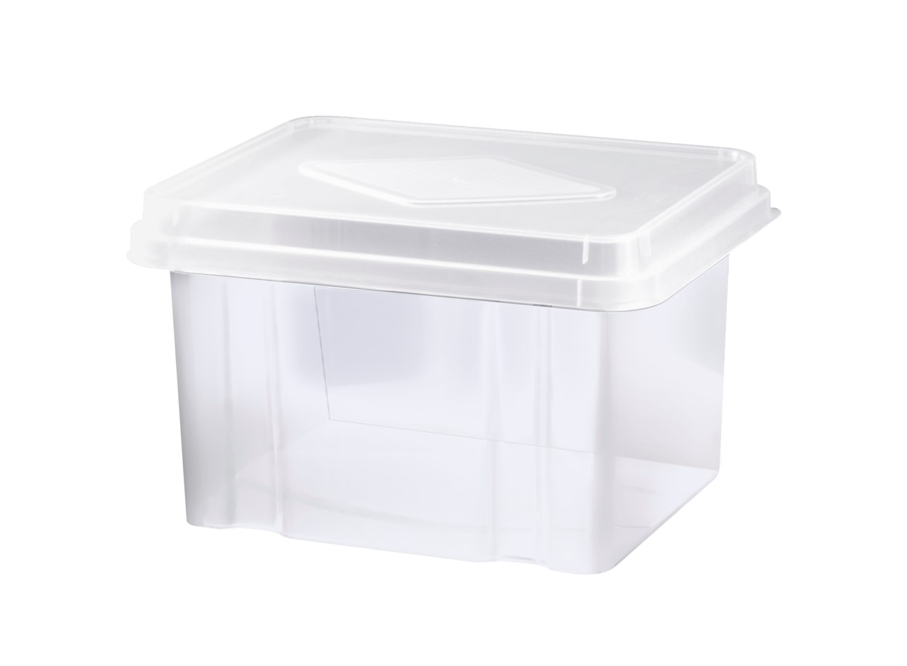 STORAGE BOX ITALPLAST 32L CLEAR BASE/CLEAR LID