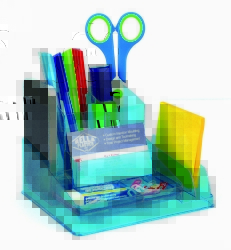 DESK ORGANISER ITALPLAST TRANSLUCENT BLUE