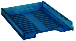 DOCUMENT TRAY ITALPLAST A4 SLIMLINE MULTI FIT TINTED BLUE