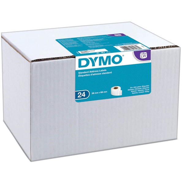 LABEL DYMO LABELWRITER STAND ADDRESS LABELS 28X89MM WHITE BULK CTN24