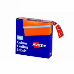 SP- LABELS COLOUR CODING AVERY 25X38MM D SIDE TAB DARK ORANGE BX500
